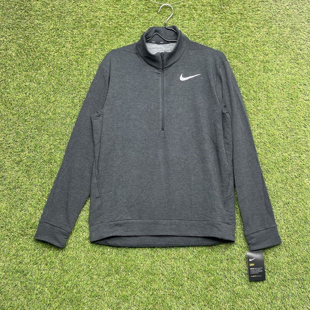 Nike Dri-Fit 1/4 Zip Jacket Mens Medium Gray Quarter Casual Pullover 885412-010